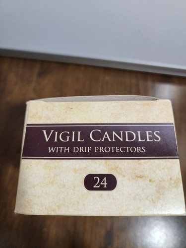 24 Pack Church Service Ceremony Candle Vigil Light w Paper Drip Wax Protectors - Picture 9 of 10