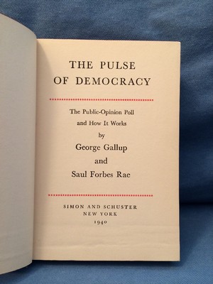 Vintage HC The Pulse of Democracy Public Opinion Poll Gallup Polling Collectible