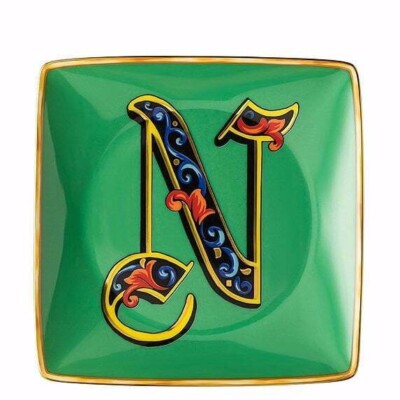 Versace Rosenthal - Square Flat Bowl 12Cm Versace Holiday Alphabet N