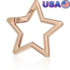 Star Carabiner Keychain Clip Zinc Alloy Key Holder Smooth Outdoor Accessory New