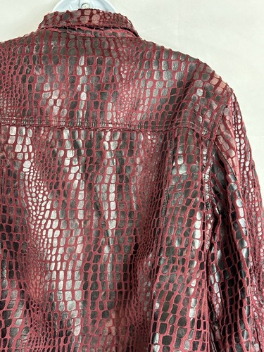 NWTs Ruby Rd Woman Sz 16W Full Zip Maroon Black Gator Jacket 3/4 Sleeve Collared - Picture 12 of 18