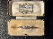Dimmer and Lewis English Antique Victorian 18 Carat Gold Diamond Brooch Pin