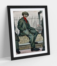 UNEMPLOYED, L.S. LOWRY -FRAMED WALL ART POSTER PRINT 4 SIZES