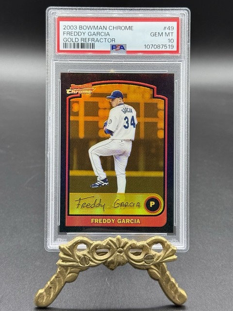 2003 Bowman Chrome Gold Refractor Freddy Garcia #/170 PSA 10 Mariners Pop 1