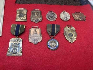 9 Vintage American Legion Awards And Fobs