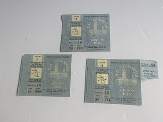 3x London 1948 Olympic Games Athletics Tickets Wembley Stadium Original