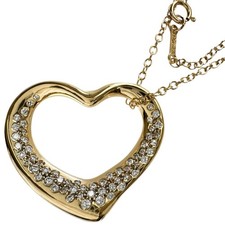 TIFFANY & Co.  collana con diamanti cuore aperto lunga Peretti K18YG oro gial...