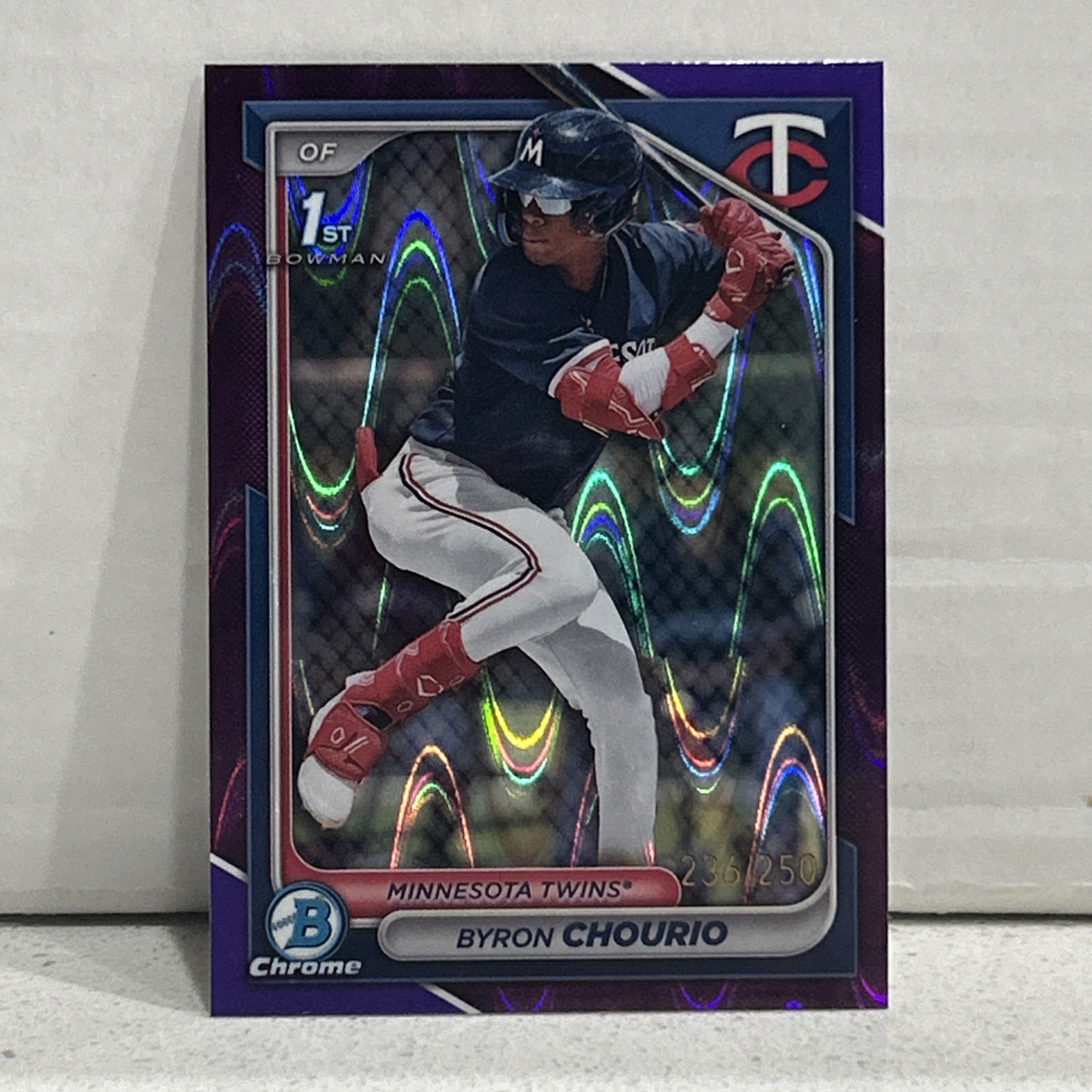 2024 Bowman Chrome Byron Chourio 1st Purple RayWave Refractor /250 BCP-129