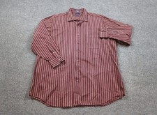 Paul Fredrick Shirt Mens 18-34 Stripe Finest 80s Two Ply Cotton Dobby Button
