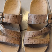 NWOT , Vionic Cork Strapped Sandals w/ gold accents