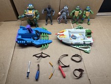 Vtg Playmates 1989 TMNT Footski Boat Vehicle Teenage Mutant Ninja Turtles Lot