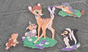 Vintage Bambi Disney Wall Hanging Decor Nursery Kids Room Set Chipboard