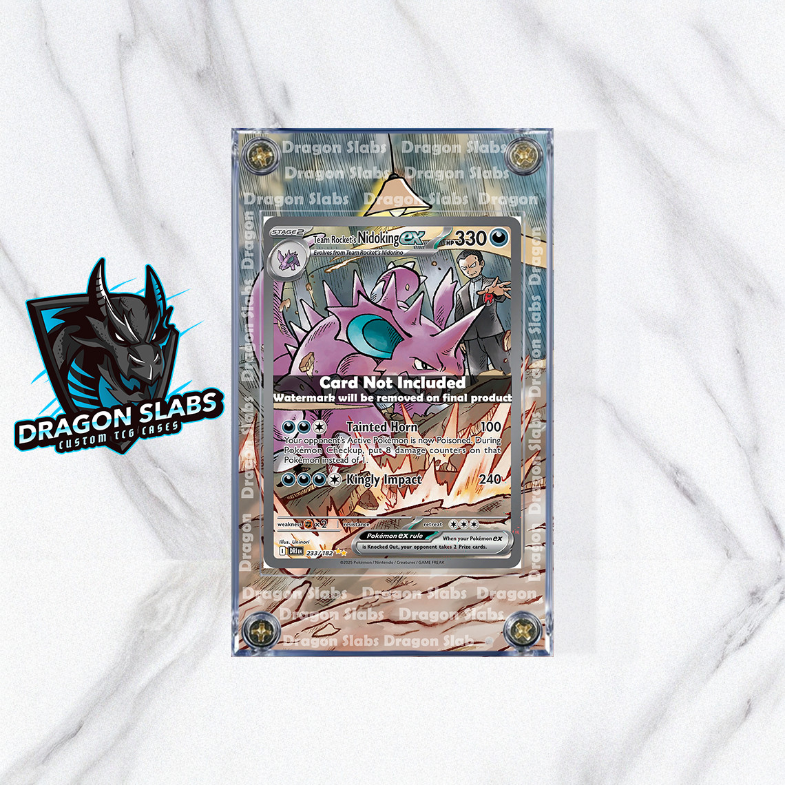 Pokemon Rocket's Nidoking ex SAR 126/098 Glory of Team Rocket Extended Art Case