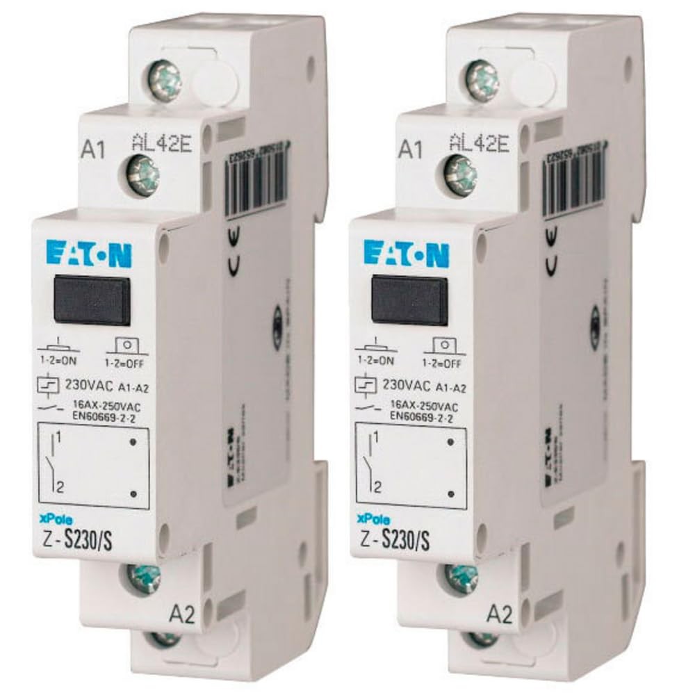 Télérupteur 16A 230V monophasé rail DIN commutateur impulsionnel de tableau - 2 pièces