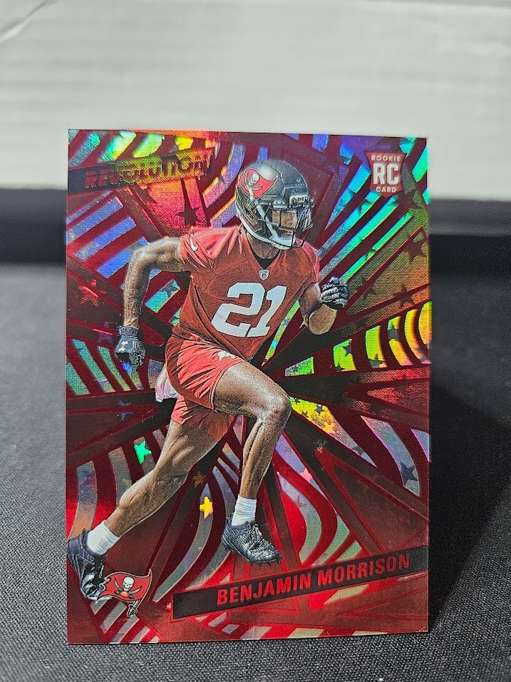 2025 Panini Revolution Rookies Benjamin Morrison #204 Red Astro (RC) Buccaneers