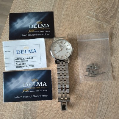 Delma Cordoba Saphirglas 105 Gramm Swiss Made Herren Armbanduhr Top Zustand Neu