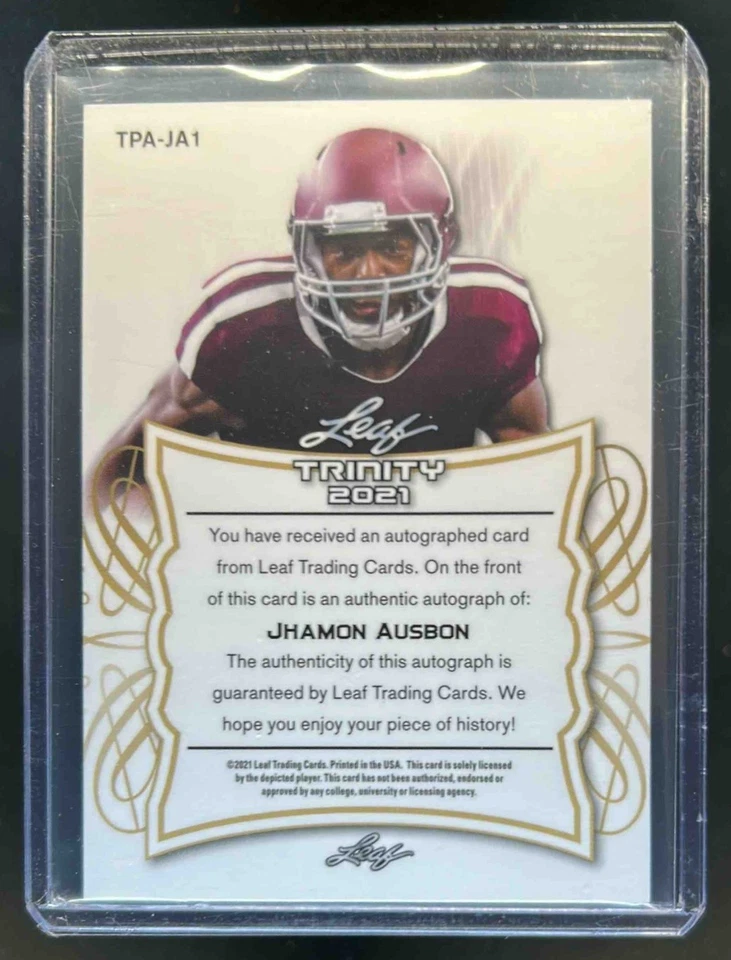 2021 Leaf Trinity Jhamon Ausbon Portrait Auto Red #15/15 Aggies - Image 2 of 2