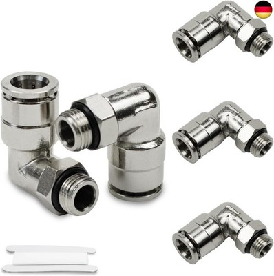 Bwintech 5 Stück 6mm Schlauch AD x 1/4'' BSP-Außengewinde mit O-Ring-Winkelstück 
