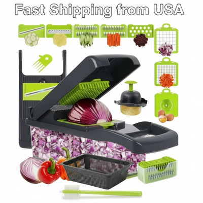 15 in 1 Vegetable Chopper Dicer Slicer with Container Mandoline Cutter Everythin