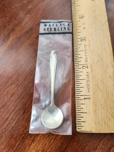 Wallace Stradivari Sterling Silver Salt Spoon 2 1/2"  No Mono New In Bag