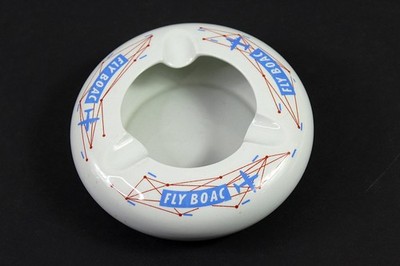 Vintage BOAC Airlines Ashtray Copeland Spode Ceramic 6'' Mid-Century Modern