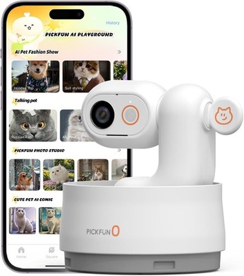 AI Pet Camera with 2K Tracking, Auto Video Reports & Voice Interaction Smart Sec
