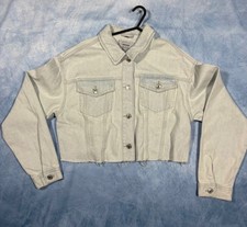 New Look Denim Cropped Denim Jacket Size Uk 12