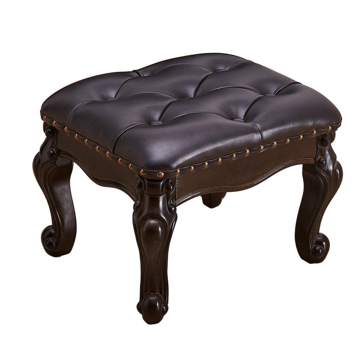Ottoman Foot Rest, Small Leather Ottoman Footstool,Vintage Ottoman