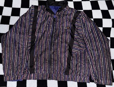 Vintage Ellesse Reversible Windbreaker Jacket Striped Purple Size 12W/36M