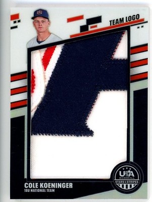 Cole Koeninger 2026 Panini Stars & Stripes USA Team Logo Pach Game-Worn #19/24
