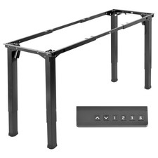 VIVO Black Electric Dual-Motor Height Adjustable 4-Leg Standing Desk Frame