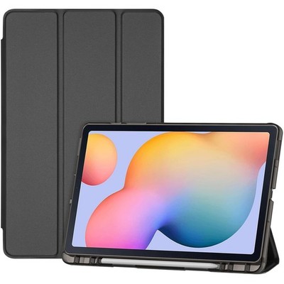 Hülle für Galaxy Tab S6 Lite 10,4 Zoll, S Pen Halter, TPU, Schwarz, mit Stand