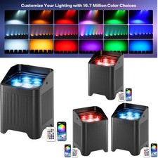 140W IP65 Waterproof LED Par Light RGBWA UV Battery Power WIRELESS DMX DJ Disco