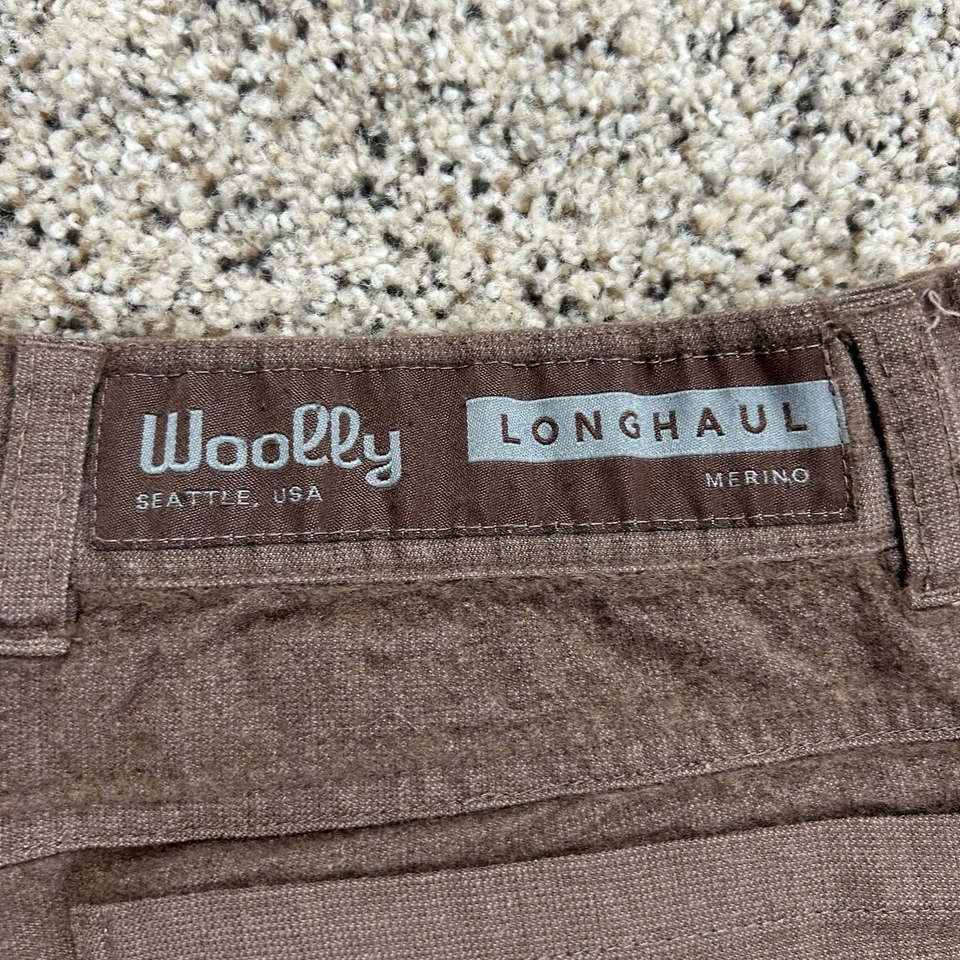 Pantalones Cortos Lana Larga Distancia Para Hombre Talla 30 (Real 29) Marrón Mezcla Lana Merino Exterior Foto 4 de 4