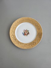 Vtg Limoges Of France Ornate Gold Trimmed Floral Center 10 5/8" Plate Beautiful
