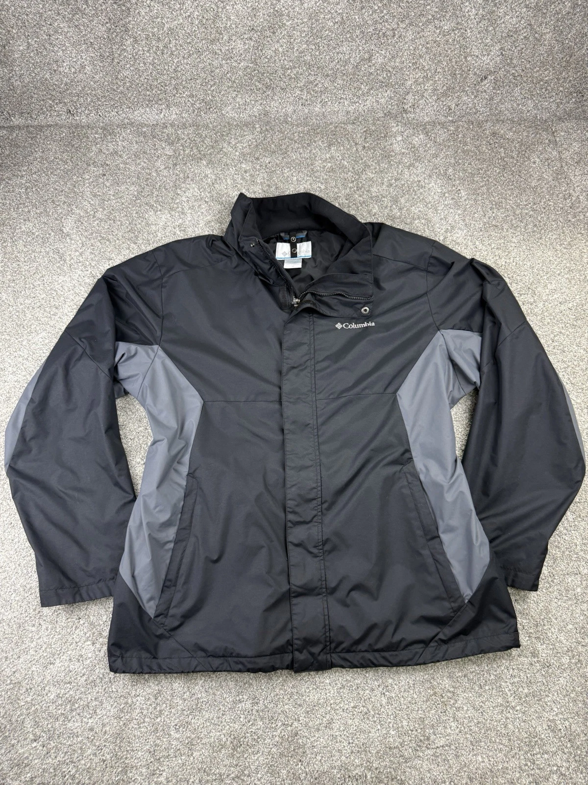 Columbia Men's XL Interchange Outdoors Jacket Black/Gray Lined Waterproof