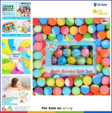 Bath Bombs Set 60 Pack Individually Wrapped Handmade Organic Gift for Women Men