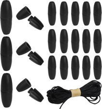 Breakaway Clasps for Lanyard, Plastic Bead Barrel Connectors 30 Sets Black 2.5Mm