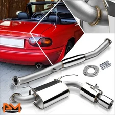 For 90-97 Mazda Miata MX-5 NA 1.6L/1.8L 3.5" Rolled Tip Muffler Catback Exhaust