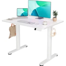 Electric Standing Desk Adjustable Height, 40 x 24 Inches Stand up Desk with C...