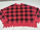No Boundaries Nobo Plaid Distressed Fringe Sweater Women's Size XXL Knit Top — photo 9