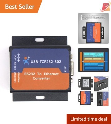 RS232 to Ethernet Converter Serial TCP/ Server Support DHCP DNS LAN Internet
