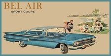 1960 Chevrolet Bel Air 2-Door Sport Coupe NEW Steel Sign: 9x18" Made in USA