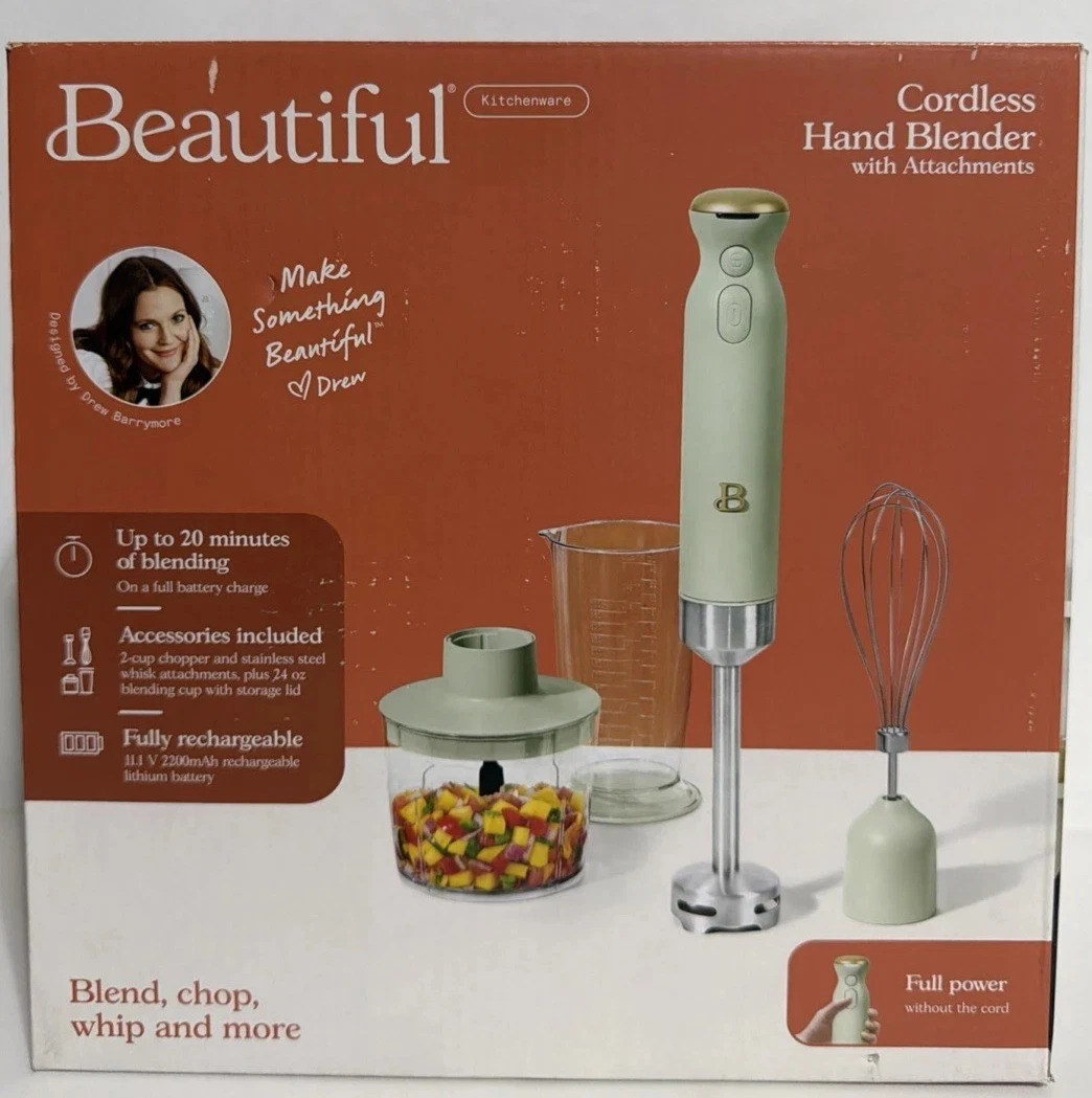 Beautiful Cordless 2-Speed Immersion Blender Chopper & Measuring Cup Sage Green
Opens in a new windo