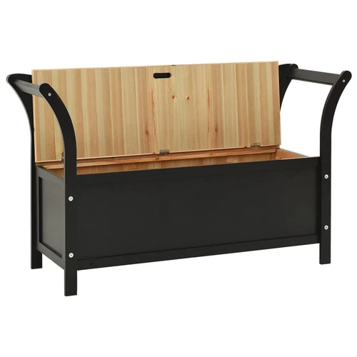 Banco madera maciza de abeto negro 107x45x75,5 cm - Imagen 4 de 9