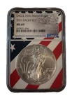 2011 25th Anniversary $1 AMERICAN SILVER EAGLE NGC MS69 USA FLAG CORE HOLDER