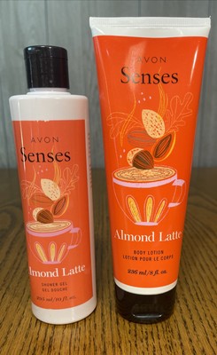Avon Senses Almond Latte Shower Gel 10oz & Body Lotion 8oz