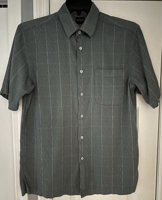 Arrow Men s Shirt Medium Gray Short Sleeve Pre-Owned