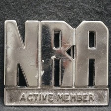WL15113 AMAZING VINTAGE 1970s NRA NATIONAL RIFLE ASSOCIATION MENS BELT BUCKLE