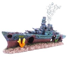 Best Ulifery Aquarium Shipwreck Sunken Pirate Ship Resin Fish Tank Decorations